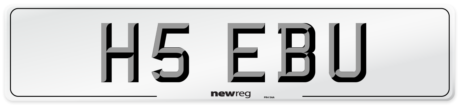 H5 EBU Number Plate from New Reg